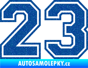 Samolepka Startovní číslo 23 typ 4 Ultra Metalic modrá