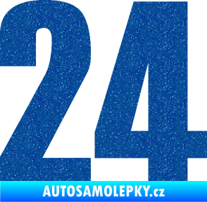 Samolepka Startovní číslo 24 typ 2      Ultra Metalic modrá