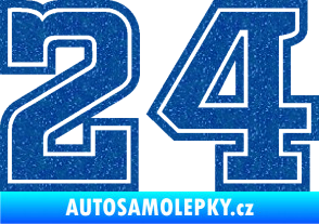 Samolepka Startovní číslo 24 typ 5 Ultra Metalic modrá