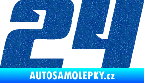 Samolepka Startovní číslo 24 typ 6 Ultra Metalic modrá