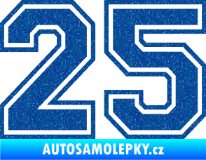 Samolepka Startovní číslo 25 typ 4 Ultra Metalic modrá