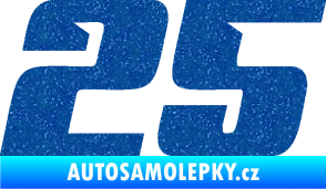 Samolepka Startovní číslo 25 typ 6 Ultra Metalic modrá