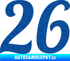 Samolepka Startovní číslo 26 typ 3 Ultra Metalic modrá