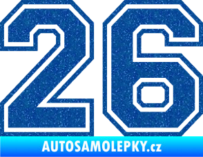 Samolepka Startovní číslo 26 typ 4 Ultra Metalic modrá