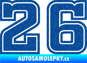 Samolepka Startovní číslo 26 typ 5 Ultra Metalic modrá