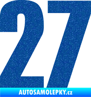 Samolepka Startovní číslo 27 typ 2     Ultra Metalic modrá
