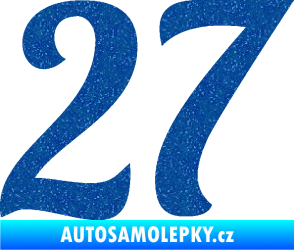 Samolepka Startovní číslo 27 typ 3 Ultra Metalic modrá