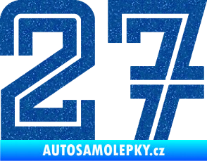 Samolepka Startovní číslo 27 typ 7 Ultra Metalic modrá