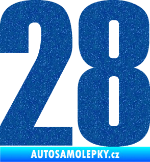 Samolepka Startovní číslo 28 typ 2    Ultra Metalic modrá