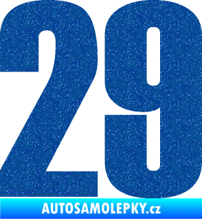 Samolepka Startovní číslo 29 typ 2    Ultra Metalic modrá