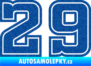 Samolepka Startovní číslo 29 typ 5 Ultra Metalic modrá
