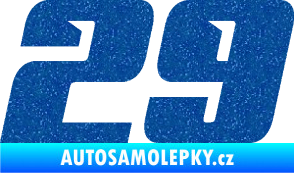 Samolepka Startovní číslo 29 typ 6 Ultra Metalic modrá