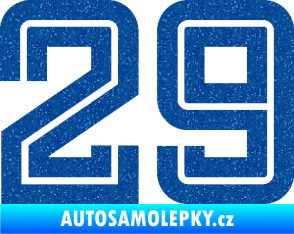 Samolepka Startovní číslo 29 typ 7 Ultra Metalic modrá
