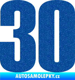 Samolepka Startovní číslo 30 typ 2     Ultra Metalic modrá