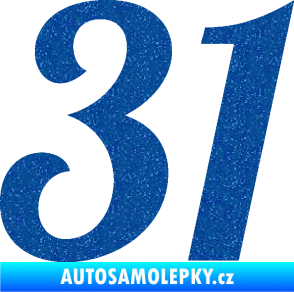 Samolepka Startovní číslo 31 typ 3 Ultra Metalic modrá