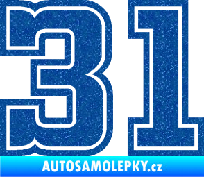 Samolepka Startovní číslo 31 typ 5 Ultra Metalic modrá