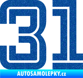 Samolepka Startovní číslo 31 typ 7 Ultra Metalic modrá