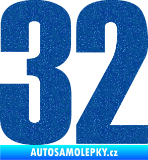 Samolepka Startovní číslo 32 typ 2     Ultra Metalic modrá
