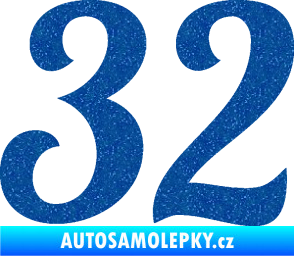 Samolepka Startovní číslo 32 typ 3 Ultra Metalic modrá