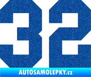 Samolepka Startovní číslo 32 Ultra Metalic modrá