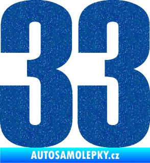 Samolepka Startovní číslo 33 typ 2      Ultra Metalic modrá