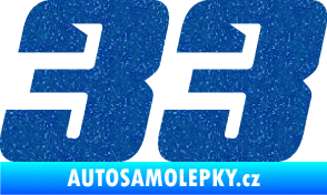 Samolepka Startovní číslo 33 typ 6 Ultra Metalic modrá
