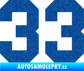 Samolepka Startovní číslo 33 Ultra Metalic modrá
