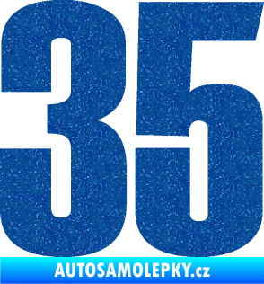 Samolepka Startovní číslo 35 typ 2  Ultra Metalic modrá