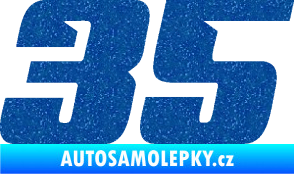 Samolepka Startovní číslo 35 typ 6 Ultra Metalic modrá
