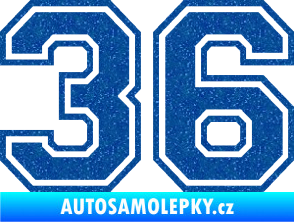 Samolepka Startovní číslo 36 typ 4 Ultra Metalic modrá