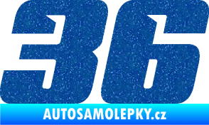 Samolepka Startovní číslo 36 typ 6 Ultra Metalic modrá