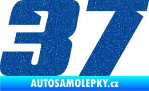 Samolepka Startovní číslo 37 typ 6 Ultra Metalic modrá