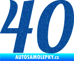 Samolepka Startovní číslo 40 typ 3 Ultra Metalic modrá