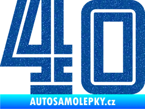 Samolepka Startovní číslo 40 typ 7 Ultra Metalic modrá