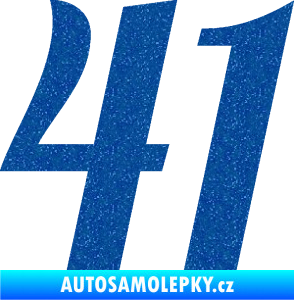 Samolepka Startovní číslo 41 typ 3 Ultra Metalic modrá