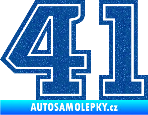 Samolepka Startovní číslo 41 typ 5 Ultra Metalic modrá
