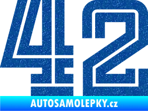 Samolepka Startovní číslo 42 typ 7 Ultra Metalic modrá