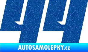 Samolepka Startovní číslo 44 typ 6 Ultra Metalic modrá