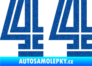 Samolepka Startovní číslo 44 typ 7 Ultra Metalic modrá