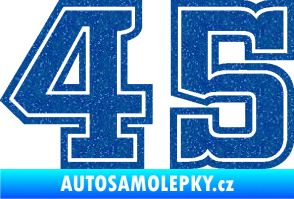 Samolepka Startovní číslo 45 typ 5 Ultra Metalic modrá
