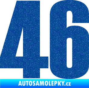 Samolepka Startovní číslo 46 typ 2       Ultra Metalic modrá