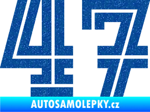 Samolepka Startovní číslo 47 typ 7 Ultra Metalic modrá