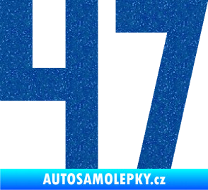 Samolepka Startovní číslo 47 Ultra Metalic modrá