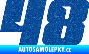 Samolepka Startovní číslo 48 typ 6 Ultra Metalic modrá