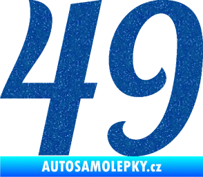 Samolepka Startovní číslo 49 typ 3 Ultra Metalic modrá