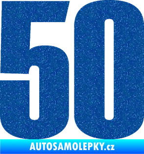 Samolepka Startovní číslo 50 typ 2     Ultra Metalic modrá