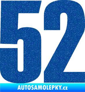 Samolepka Startovní číslo 52 typ 2  Ultra Metalic modrá