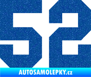 Samolepka Startovní číslo 52 Ultra Metalic modrá