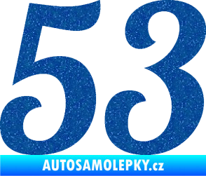 Samolepka Startovní číslo 53 typ 3 Ultra Metalic modrá