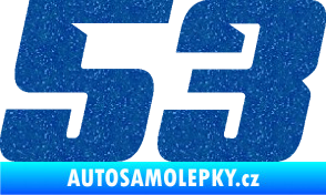 Samolepka Startovní číslo 53 typ 6 Ultra Metalic modrá